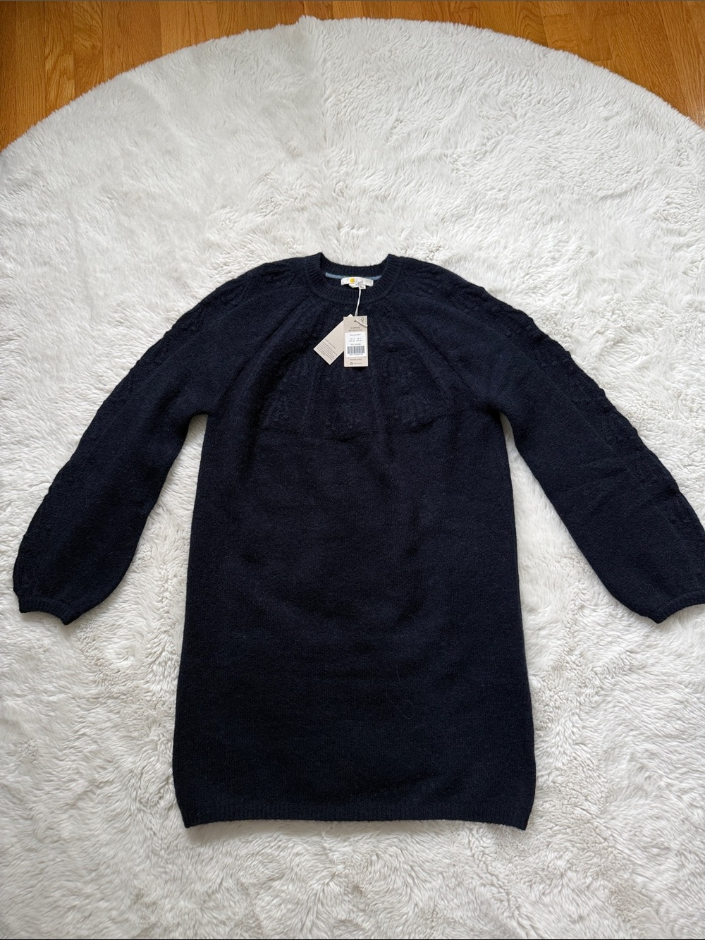 Boden Cable Knitted Jumper Dress Navy Blue 8